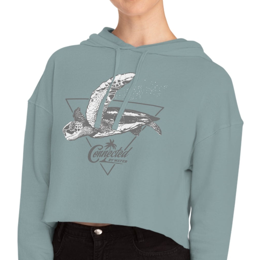 Turtle Art Cropped + Soft Hoodie Sweatshirt