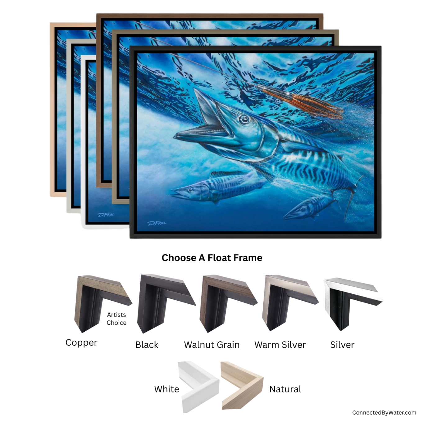 Float frames option for canvas and metal prints only. Paper print are unframed. Curated for D.Friel Artwork. 
