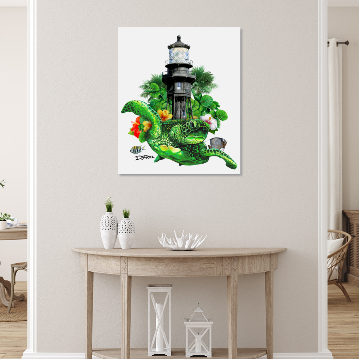 Unframed - Hillsboro Lighthouse Turtle by D.Friel