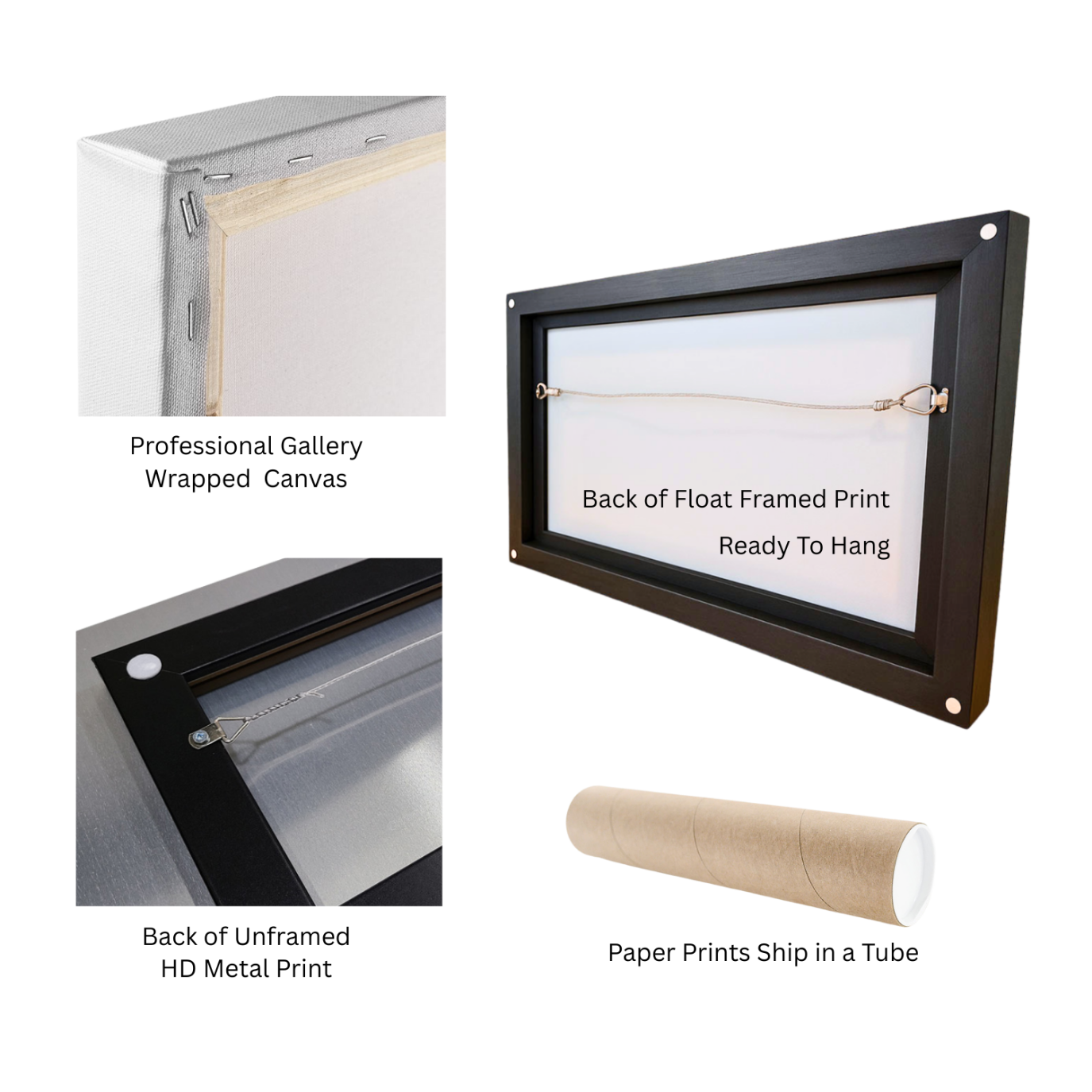 Framed canvas or metal art print (paper comes unframed only)